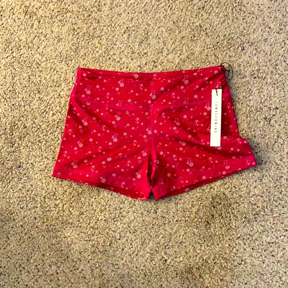 Pink floral IABMFG 2” no ride shorts never worn
